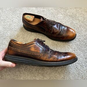 COLE HAAN Mens Size 13 M Lunargrand Longwing Tip Camello Leather Oxford Shoes